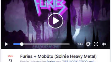 Furies - Mobutu concert le 9 Décembre 2017 à Angers au T"es Rock Coco café.