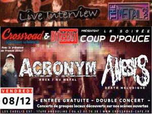 Acronym et Anesys en concert au Crosssroad café d'Angoulins le 8 décembre 2023 France.