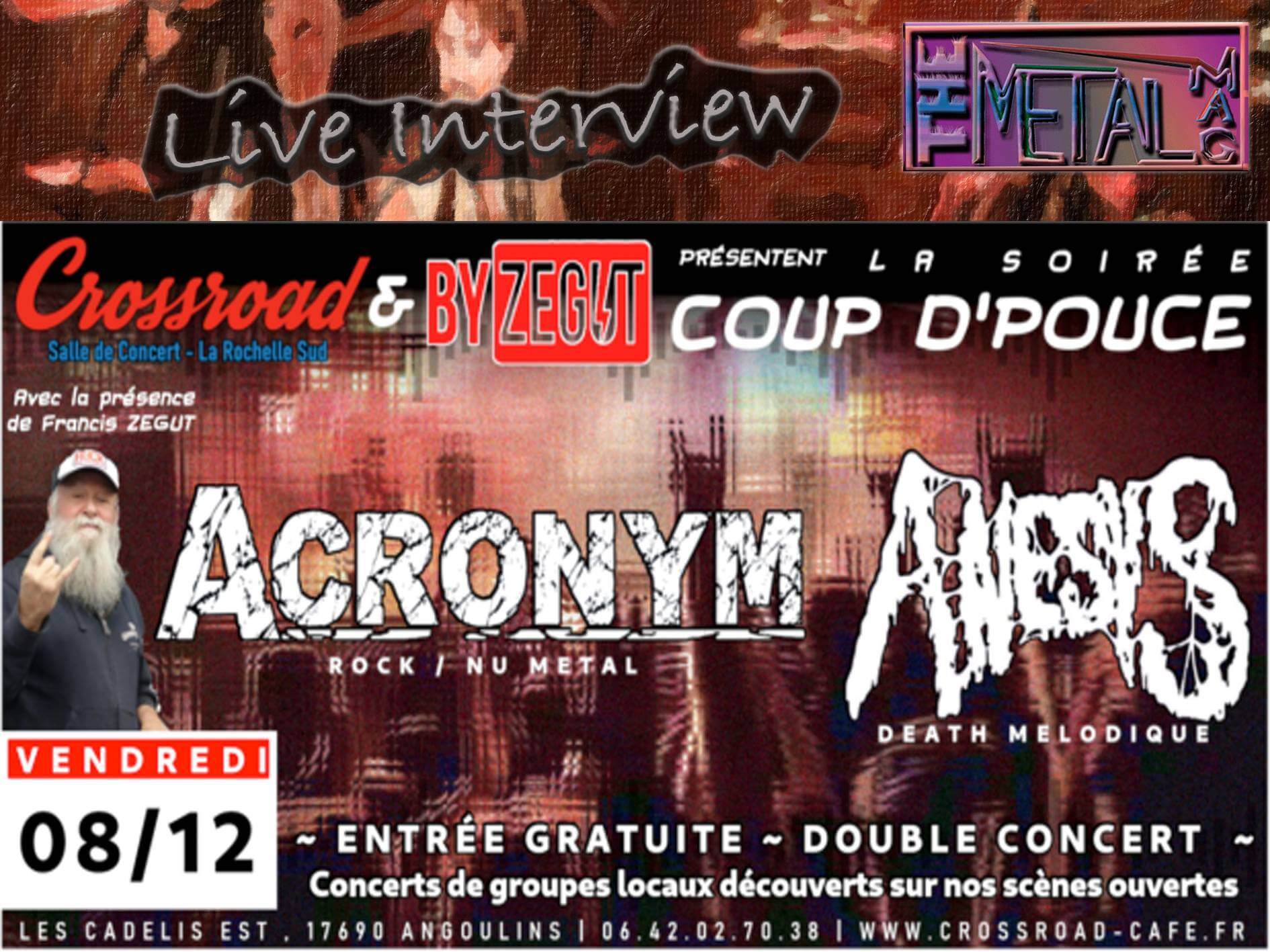 Acronym et Anesys en concert au Crosssroad café d'Angoulins le 8 décembre 2023 France.