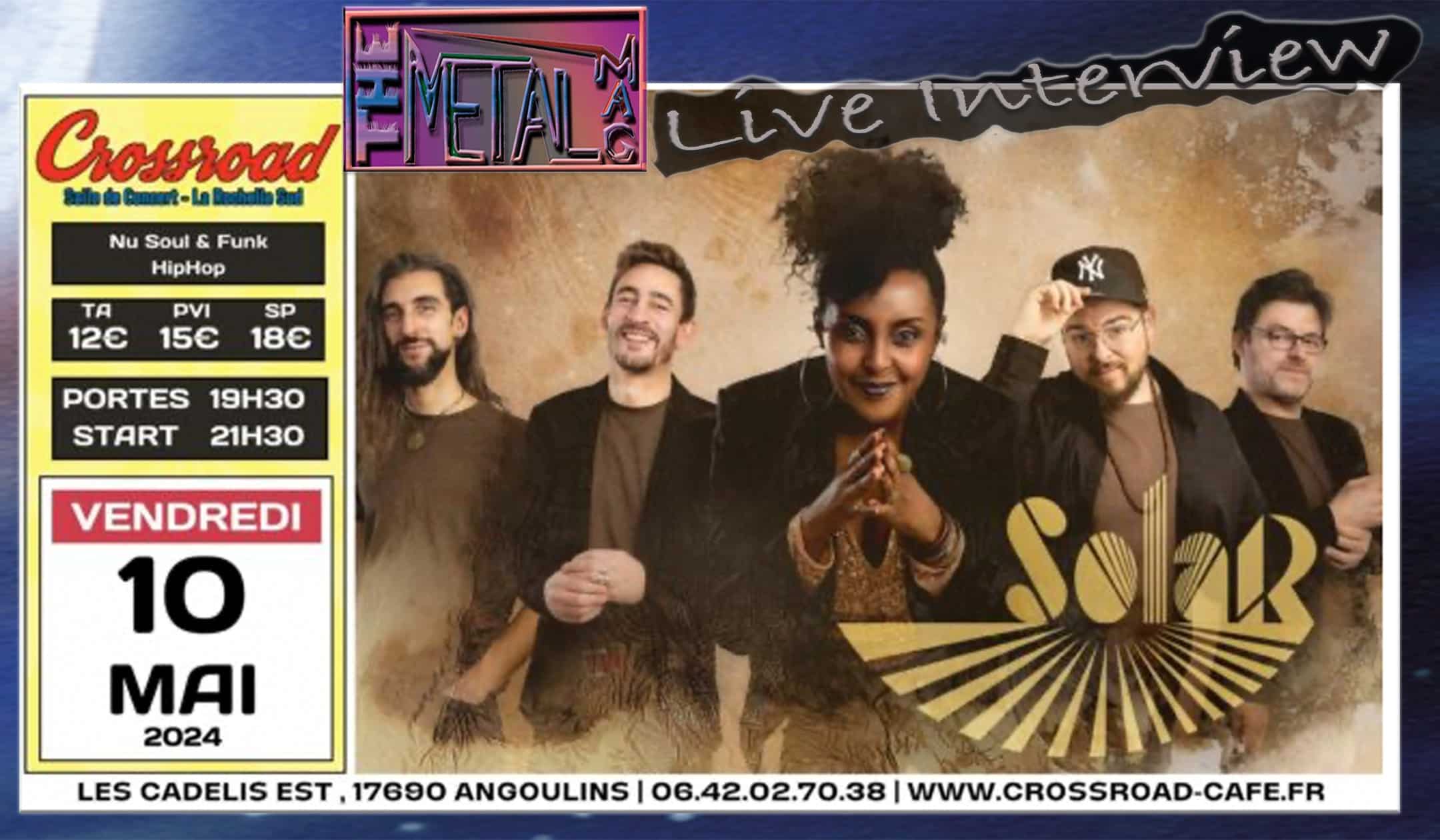 SolaR Live Interview at the Crossroad Café le 10 mai 2024 by The Metal Mag.