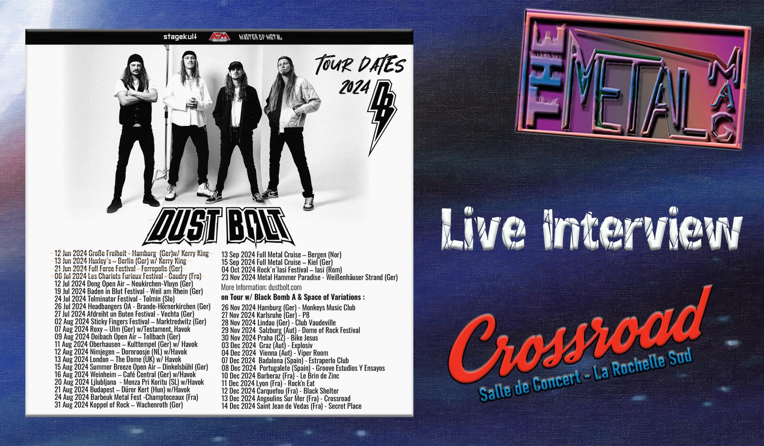 Dust Bolt live interview at the Crossroad Café on the 13th December 2024 France.